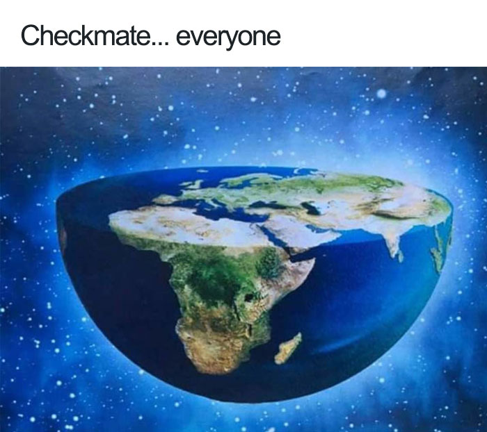 flat earth theory meme